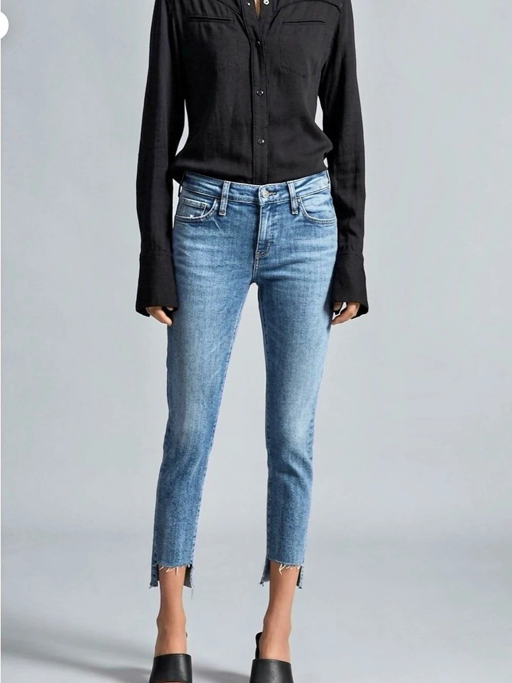 Rag & Bone Cate Mid Rise Ankle Shorty Skinny Jeans Alexis Wash Size 27